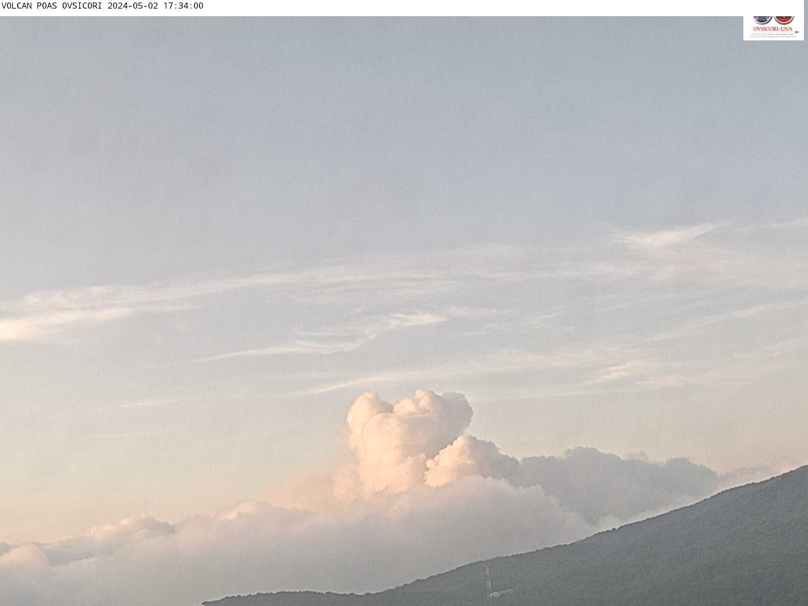 Volcán Poás en Vivo. Cámara Web del OVSICORI